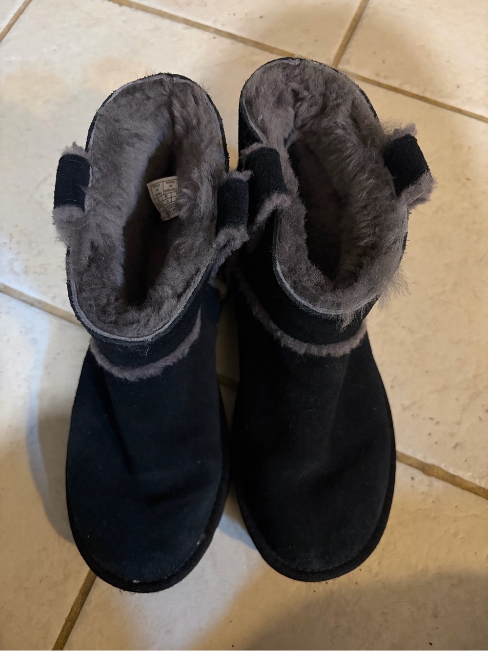 Women’s Black Faux-Suede Fur-Lined Winter Boots